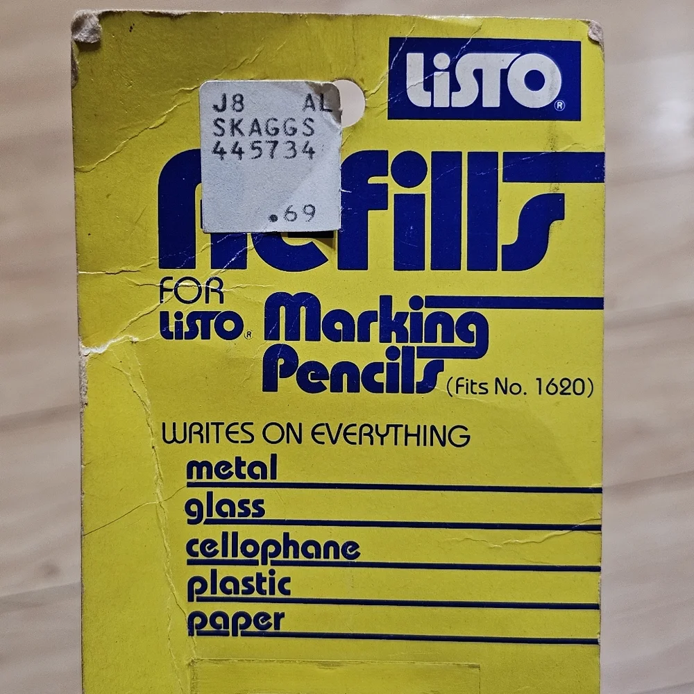 Listo Marking Pencil Refills No. 162 Black Marking Leads Sealed Unused